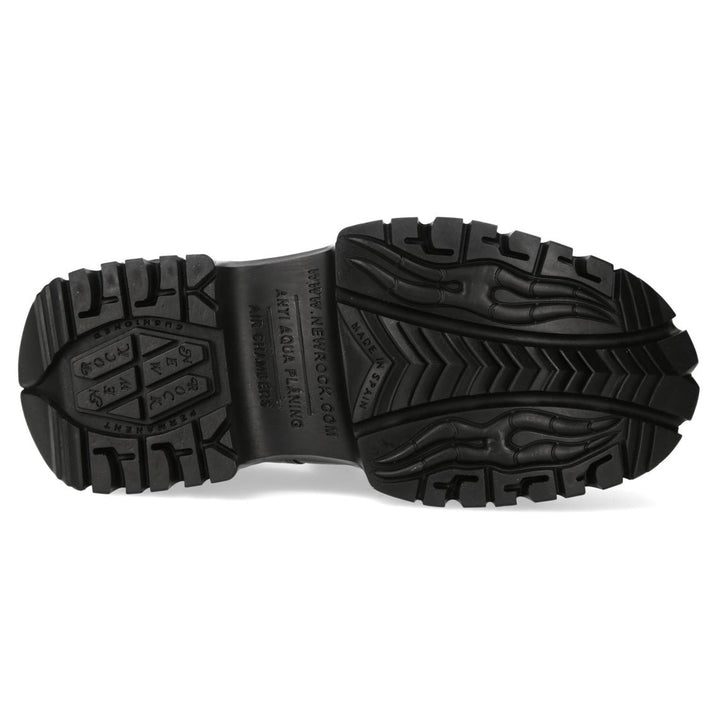 New Rock M-WALL120N-C10 Black Leather Flame Platform Sneakers