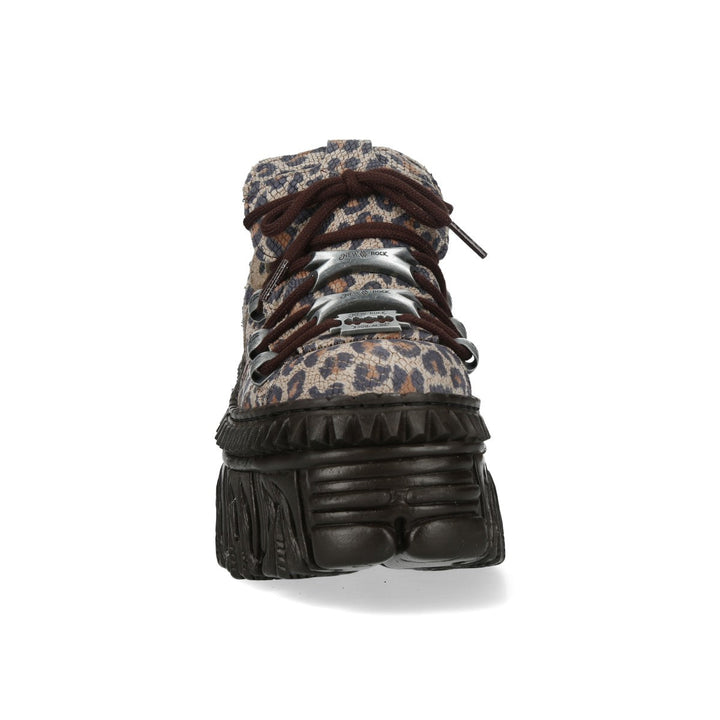 New Rock M-WALL120NC-C1 Leopard Print Flame Platform Sneakers