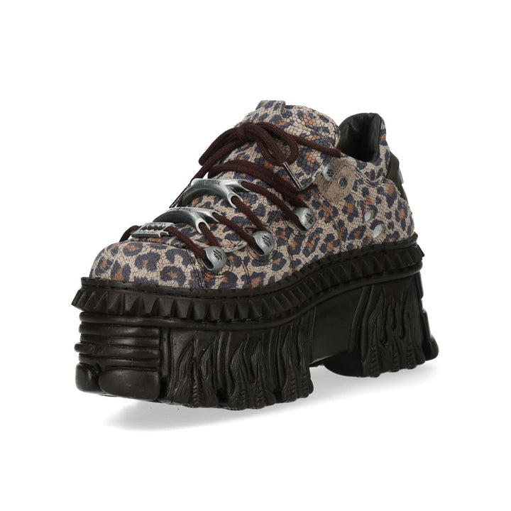 New Rock M-WALL120NC-C1 Leopard Print Flame Platform Sneakers