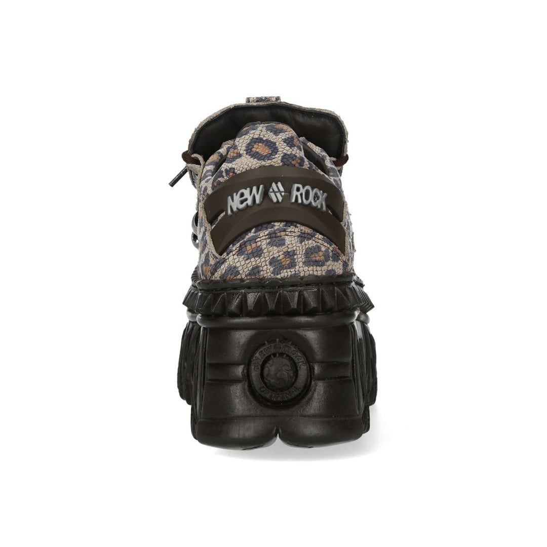 New Rock M-WALL120NC-C1 Leopard Print Flame Platform Sneakers