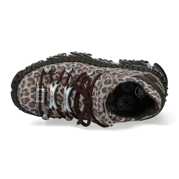 New Rock M-WALL120NC-C1 Leopard Print Flame Platform Sneakers