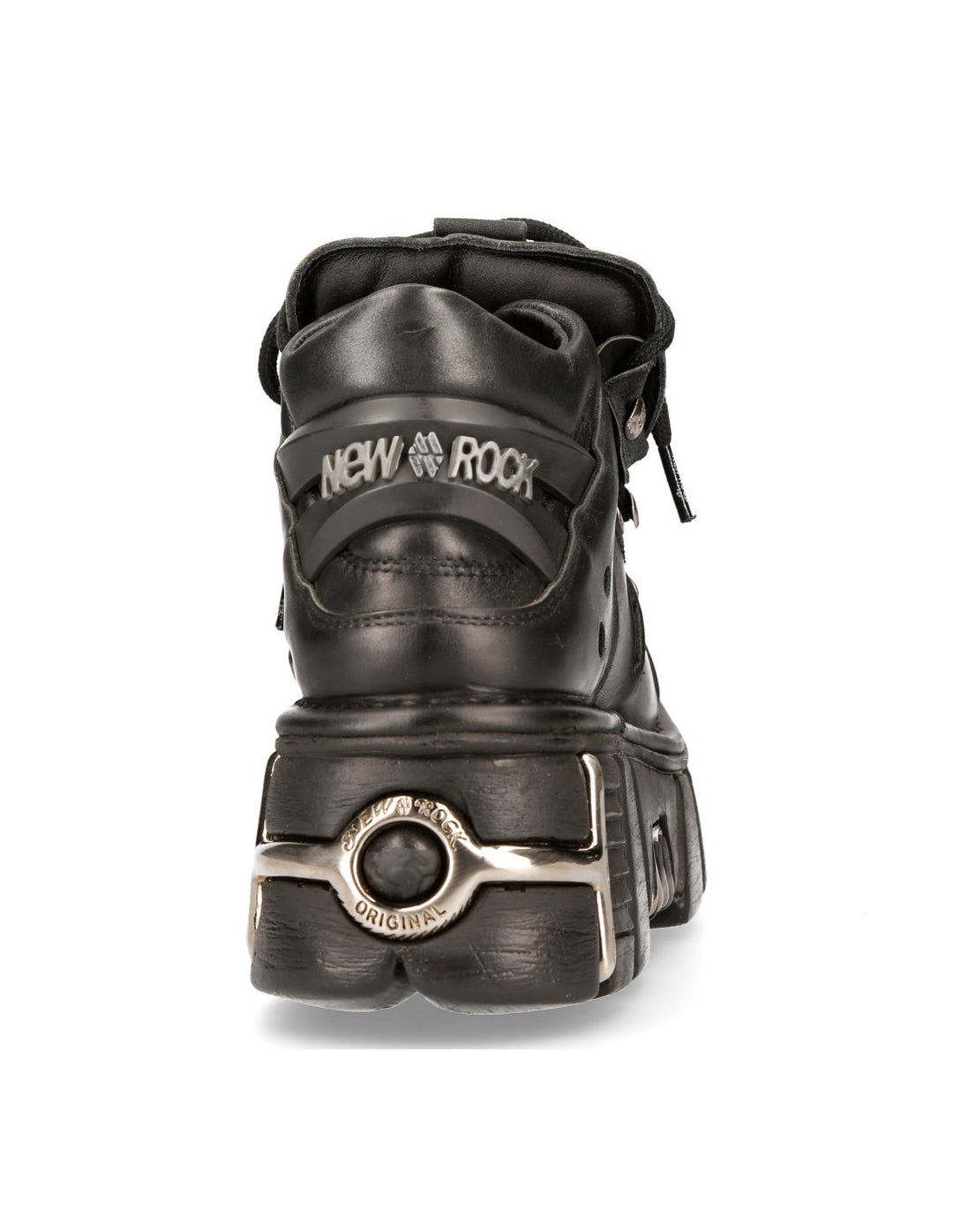 New Rock M-106-S1 Black Leather Studded Platform Shoes