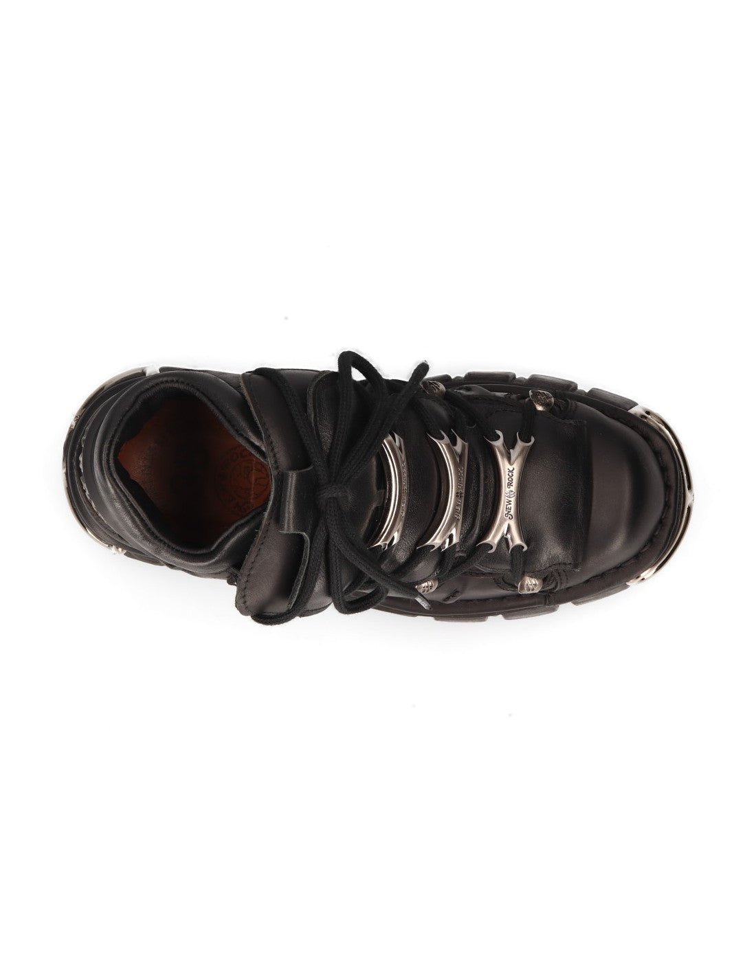 New Rock M-106-S1 Black Leather Studded Platform Shoes | New Rock