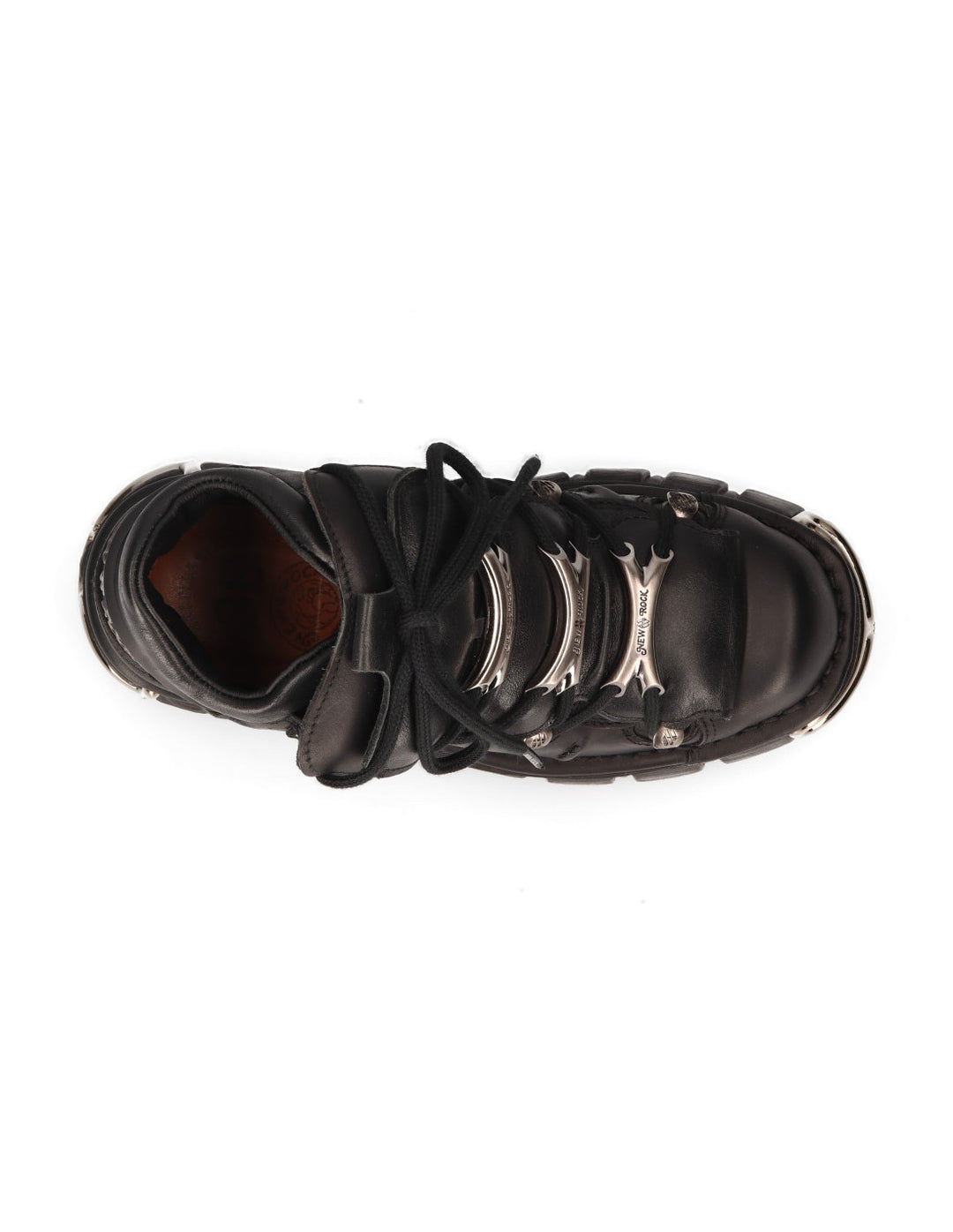 New Rock M-106-S1 Black Leather Studded Platform Shoes