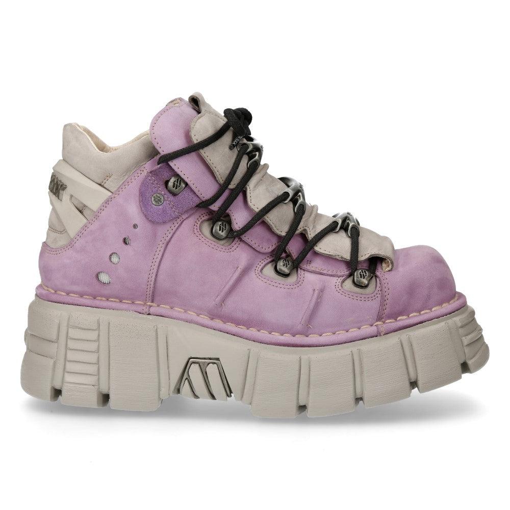 New Rock M-106-S19 Leather Ankle Boot – Metallic Collection