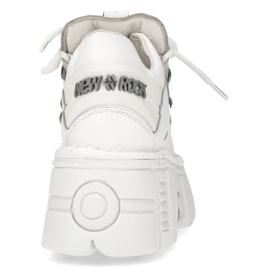 New Rock M-106N-C27 White Leather Flame Lace Guide Tank Platform Shoes ...