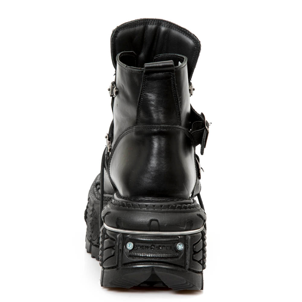 New Rock M-TANK007-S1 Black Leather Skull Medallion Tank Platform Ankl ...