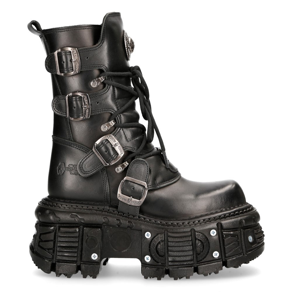 New Rock M-TANK373-S1 Metallic Combat Platform Boot – Bold & Industrial