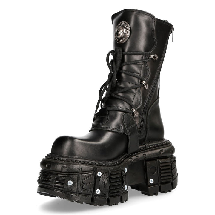 New Rock M-TANK373-S1 Metallic Combat Platform Boot – Bold & Industrial