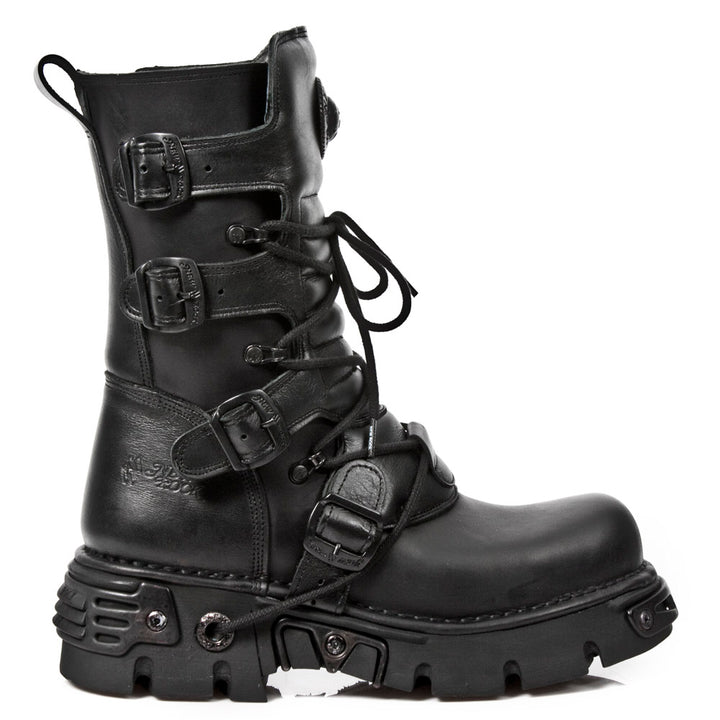 New Rock M-373-S18 Reactor Mid-Calf Boot – Buckled Metal Hybrid