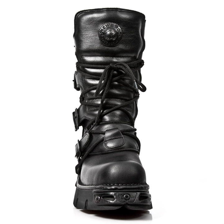 New Rock M-373-S18 Reactor Mid-Calf Boot – Buckled Metal Hybrid