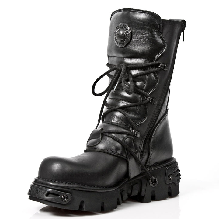New Rock M-373-S18 Reactor Mid-Calf Boot – Buckled Metal Hybrid