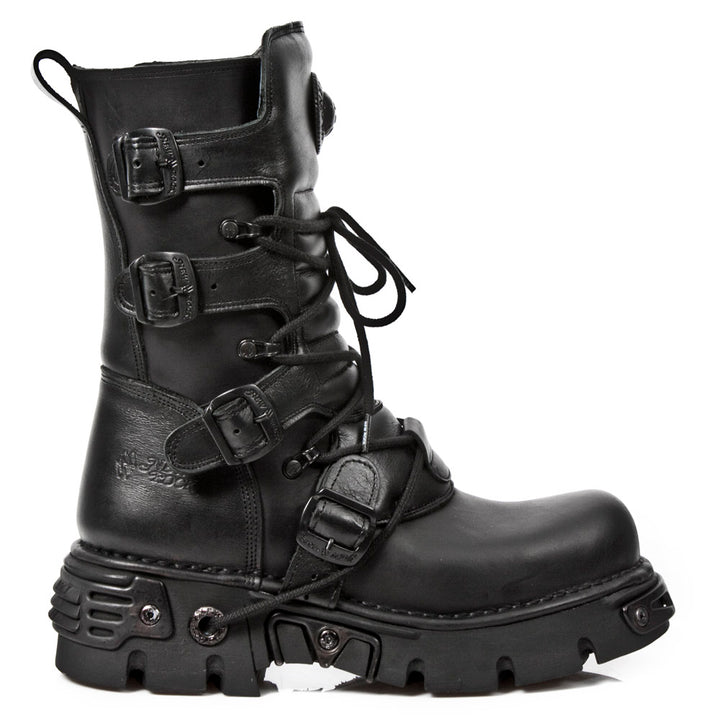 New Rock M-373-S18 Reactor Mid-Calf Boot – Buckled Metal Hybrid